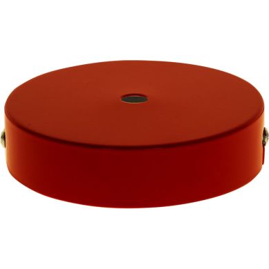 Florão D.10xAlt.2,5cm 1 furo 10mm em metal vermelho
