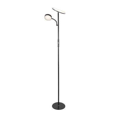 Candeeiro de pé LAGOS com braço de leitura 15+10W LED 4000K 1140+750lm Alt.174xD.24cm preto