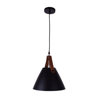 Suspensão RHIN D.25cm 1xE27 em metal preto