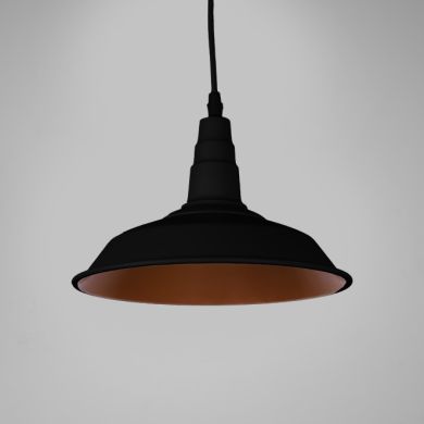 Suspensão KIEL D.25cm 1xE27 em metal preto