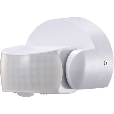 Sensor de movimento IR branco IP65, ângulo de detecção 180°/360°, em PC com protecção UV