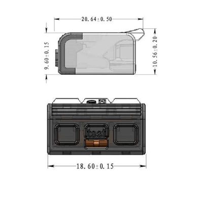 Transparent compact connector for cable 3 poles 0,2-4mm2 450V 32A (box 50pcs)