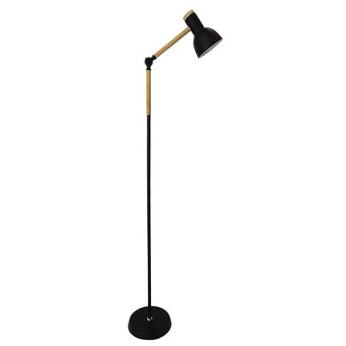 Floor Lamp TEACHER 1xE27 H.150xD.22cm Black/Wood