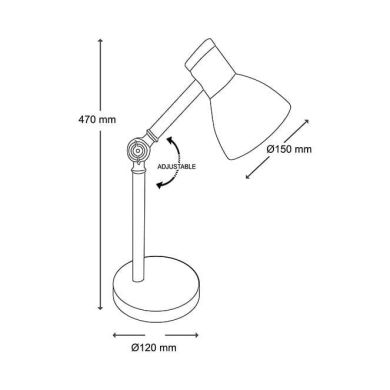 Candeeiro de mesa TEACHER 1xE27 Alt.47cmxD.15cm Rosa mate/Madeira