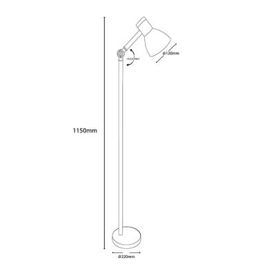 Candeeiro de pé TEACHER 1xE27 Alt.150cmxD.22cm Verde mate/Madeira