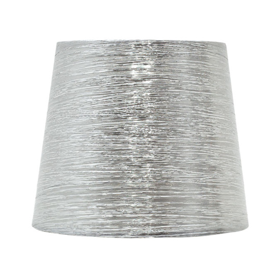 Lampshade NOVA round & conic shiny fabric with fitting E27 H.28xD.40cm Silver