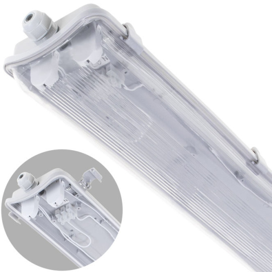 Waterproof Lamp LINESTRA IP65 2xG13 T8 LED 120cm L.127xW.10,2xH.7cm Grey