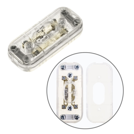 Transparent single pole rocker switch, in thermoplastic resin