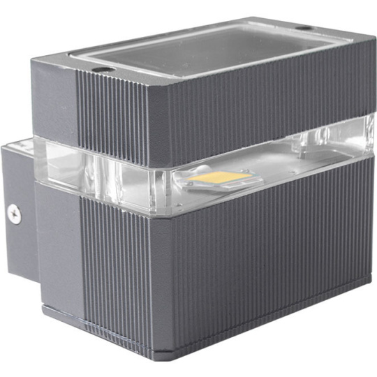 Wall Lamp MORITA IP54 1x3W LED 4000K L.11xW.10xH.9,5cm Aluminum + Polycarbonate + Glass Grey