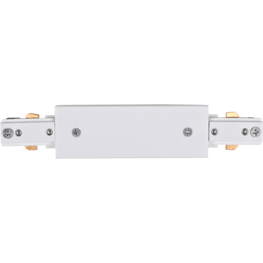 Conector en forma de "I" para carril ALFADUR (2 hilos) en aluminio color blanco