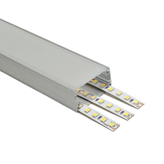 Profile for LED strip without tabs with opaline diffuser W.40xH.20mm