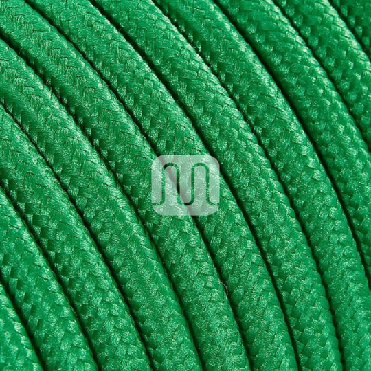 Cable eléctrico cubierto con tela redonda flexible H03VV-F 2x0,75 D.6.2mm verde TO52