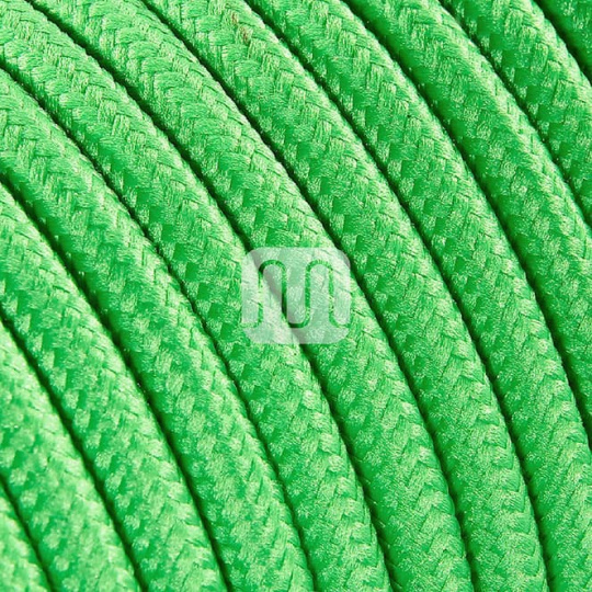 Flexible round fabric covered electrical cable H03VV-F 2x0,75 D.6.2mm kiwi TO72