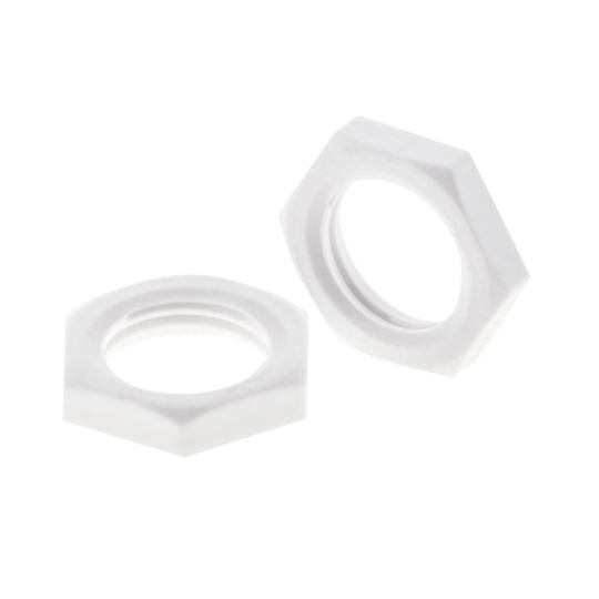 Hex nut with thread (M10x1) h=3mm in white thermoplastic resin