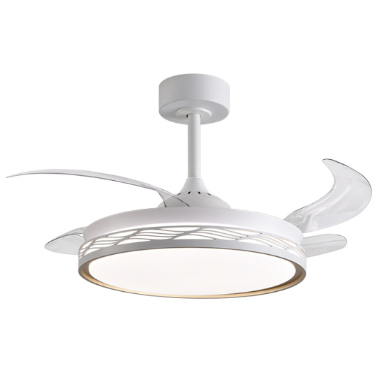 Ceiling fan DC RIGA white/gold, 4 retractable blades, 72W LED 3000|4000|6000K, H.35xD.108/50cm