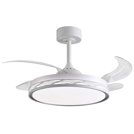 Ceiling fan DC RIGA white/white, 4 retractable blades, 72W LED 3000|4000|6000K, H.35xD.108/50cm