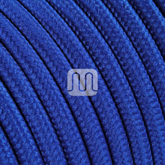 Cable eléctrico cubierto con tela redonda flexible H03VV-F 2x0,75 D.6.2mm azul TO60