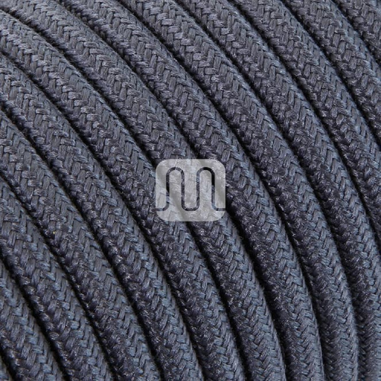 Flexible round fabric covered electrical cable H03VV-F 2x0,75 D.6.8mm graphite TO416