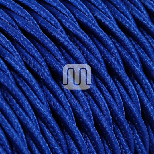 Cable eléctrico H05V2-K cubierto con tela torcida FRRTX 2x0,75 D.5.8mm azul TR10