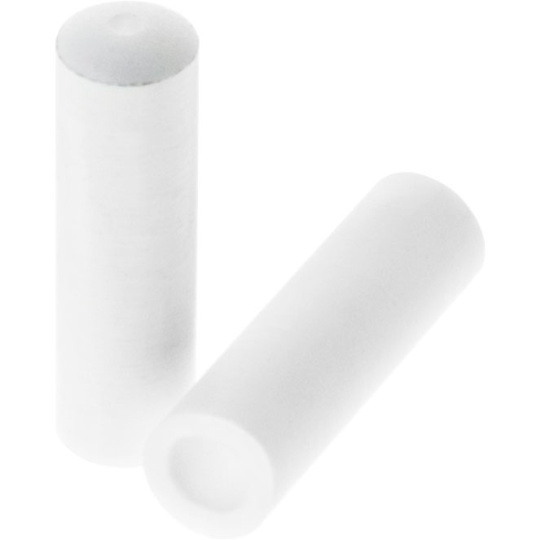 White cylindrical shaped knob for insert for pull-switch, in thermoplastic resin