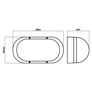 Aplique AMAZONAS grande IP54 1xE27 L.18,5xAn.9xAl.28cm Aluminio + Policarbonato (PC) Blanco