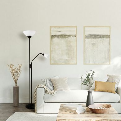 Floor Lamp MILANO with reading arm 1xE27 + 1xE14 H.178xD.30cm black