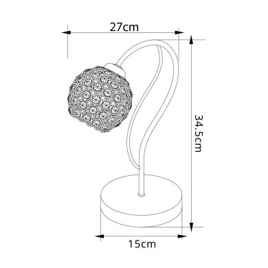 Sobremesa BALBINA 1xE14 L.15xAn.27xAl.35cm Cromo