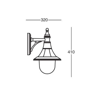 Wall Lamp MERCUR IP44 1xE27 W.32H.41cm White