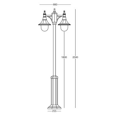 Pillar MERCUR IP44 2xE27 L.70xW.24xH.210cm Green