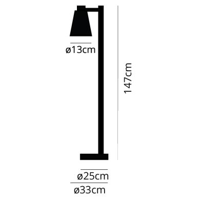 Candeeiro de pé DELZA 1xE27 Alt.147xD.33cm Branco/Madeira natural