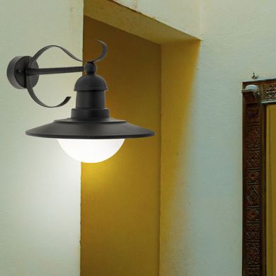 Wall Lamp TORVA IP44 1xE27 L.30xW.37xH.30cm Anthracite