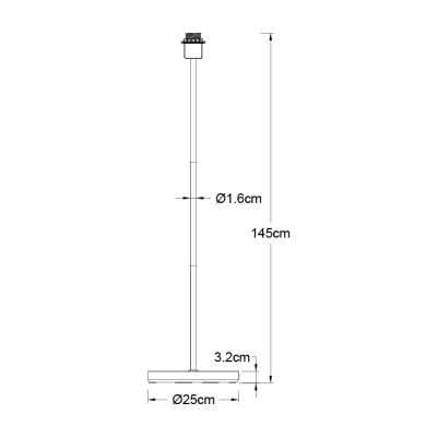 Base para candeeiro de pé MALDIVAS 1xE27 Alt.147xD.25cm Oxidado