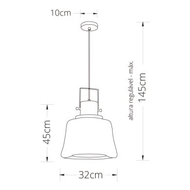 Pendant Light LUMIERE 1xE27 H.Reg.xD.32cm Black