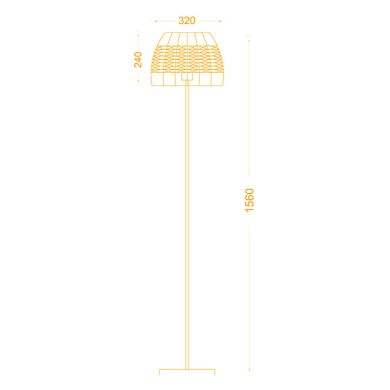 Lámpara de pie SOTERO D.32xAlt.156cm 1xE27 en Rattan