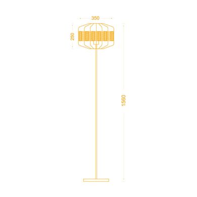 Lámpara de pie SOLANGE D.35xAlt.156cm 1xE27 en Rattan