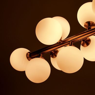 Ceiling Lamp ANAMAR 16xG9 L.92,5xW.28xH.69cm Gold/White