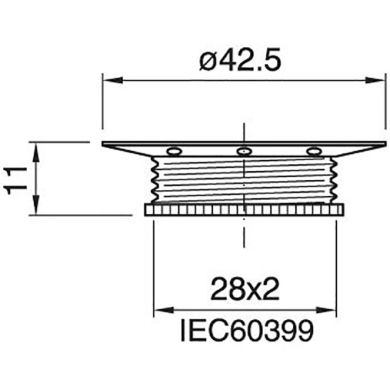 Anilha cromada para abat-jour para suporte E14 Alt.11mm D.43mm, em metal