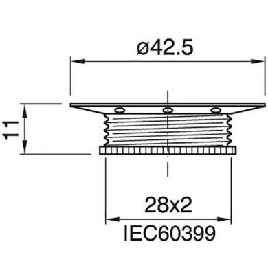 Anilha latonada para abat-jour para suporte metálico E14 Alt.11mm D.43mm, em metal
