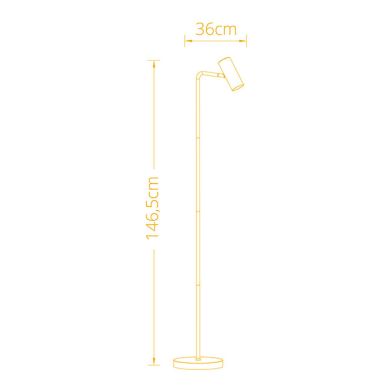 Lámpara de Pie LUCAS 1xGU10 Al.146,5xD.36cm Negro