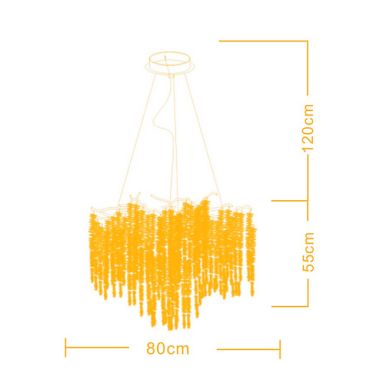 Ceiling Lamp CHAMONIX 12xG9 H.Reg.xD.80cm with transparent cristals and gold frame