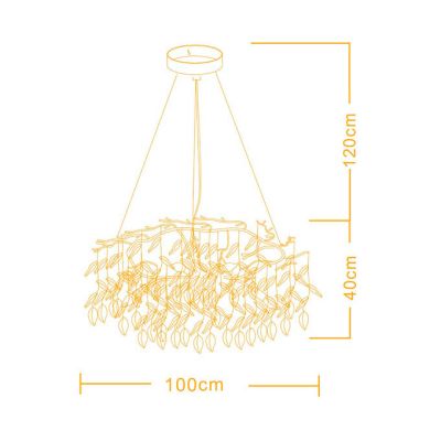 Ceiling Lamp SAPPORO 10xG9 H.Reg.xD.100cm with transparent cristals and gold frame