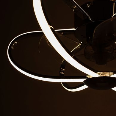 Ceiling fan AC JURA chrome, 5 blades, 74W LED 3000-6500K, H.23xD.53,5cm