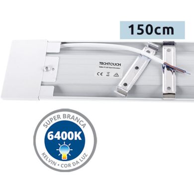 Regleta ECOVISION BATTEN 150cm 1x54W LED 3780lm 6400K C.150xL.7,5xA.2,5cm Blanco