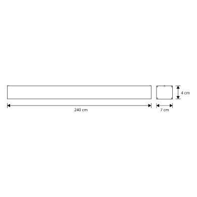 Barra colgante/superficie LineX OFFICE 240cm 1x80W LLED CCT 3000/4000/6400K L.240xAn.7xAl.Reg.cm Bla