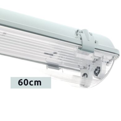 Armadura Estanca LINESTA IP65 2xG13 T8 LED 60cm C.65,6xL.11,5xA.9,0cm Gris
