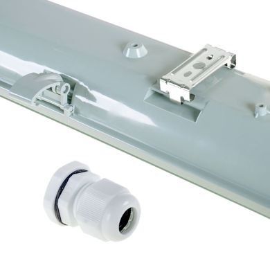 Waterproof Lamp LINESTA IP65 2xG13 T8 LED 120cm W.126xW.11,5xH.9,0cm Gray