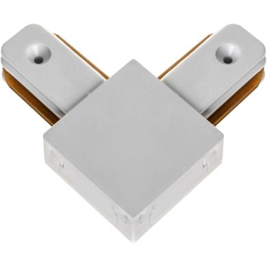 "L" shaped connector for LINE PRO X2 track (2 wires) in white aluminum