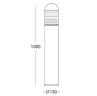 Pillar MINUS IP54 1xE27 H.108xD.13cm Anthracite