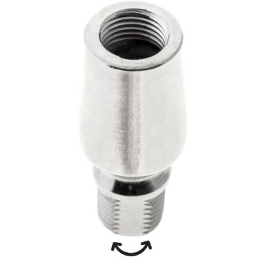 Giro com stop Alt.3,9xD.1,6cm femea/macho M10x2, em latão cromado (GIRO SN14 CRO)