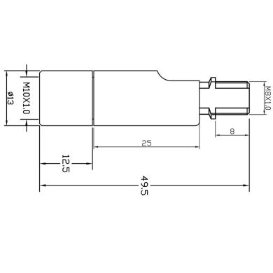 Female/male brass swivel Alt.5,2xD.1,3cm, M10x1+M8x1 360°-90° (GIRO SN11)